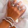 XIAOMOJEW Chunky Gold Bangle Bracelets for Women Trendy Irregular Statement