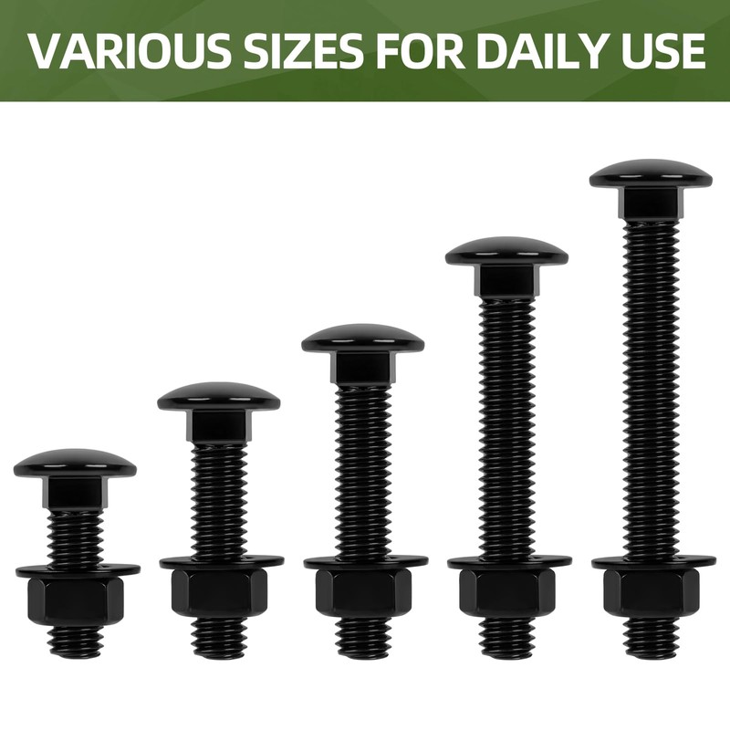 15 Sets 5/16-18 x 1" Carriage Bolt Kit, Round Head