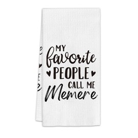 FIicy Memere Gifts Kitchen Towels, for Memere Dish Towels, Grandma Gifts Decorative Hand Towels for Bathroom Kitchen, Call Me Memere Bathroom Kitchen Decor(16x24 Inch)