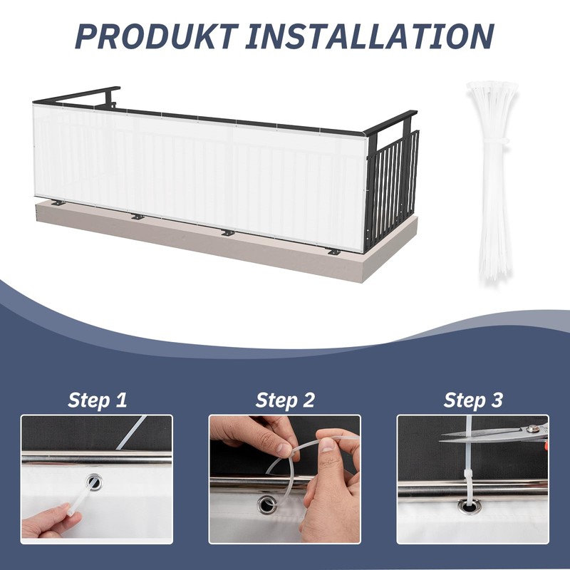 HENG FENG Balcony Privacy Screen, 90 x 400 cm, PES