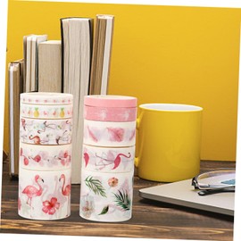 Hohopeti 10rolls Aesthetic Washi Tape Vintage Decorative Tape Flamingo Design for Scrapbooking Journaling and Crafts for Creative Projects