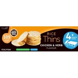 Ricesnax Chicken & Herb Flavour Rice Thins 100g Delicious And Tasty Crispy Treat With Family And Friends Gift Hamper (12)