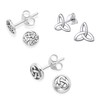 SET 3 PAIRS Heather Needham Sterling Silver Celtic Earrings -