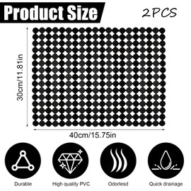 Set of 2 Sink Mats, Sink Insert 30 x 40 cm, Sink Mat Can Be Cut to Size, PVC Sink Protection Mat, Against Scratches, Kitchen Sink Mat for Stainless Steel/Ceramic Sinks (Black)