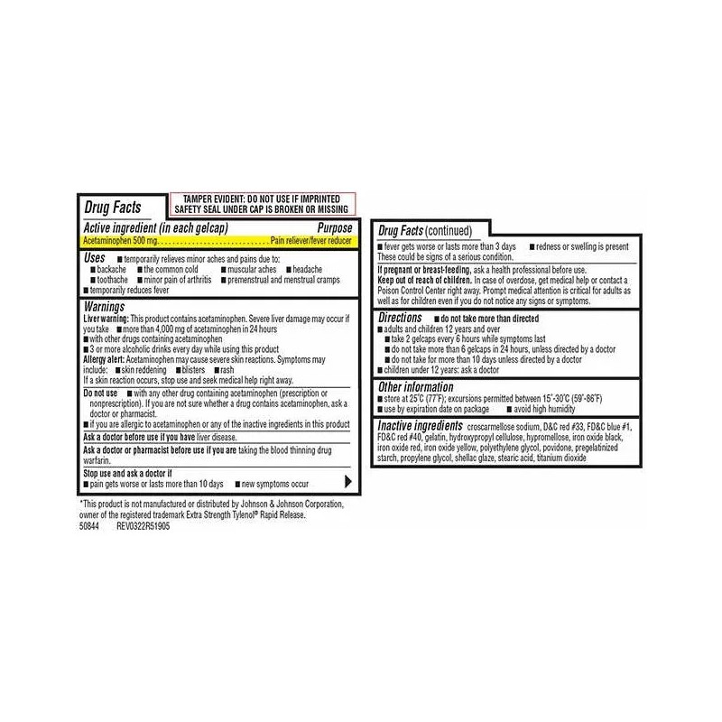 Kikrkland Acetaminofen 500 Mg Con 400 Gelcaps