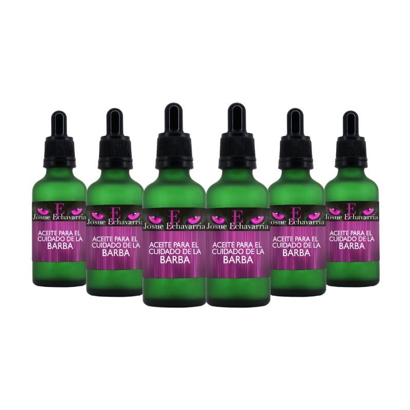 6 Frascos Aceite Acondicionar de Barba y Bigote 300ml