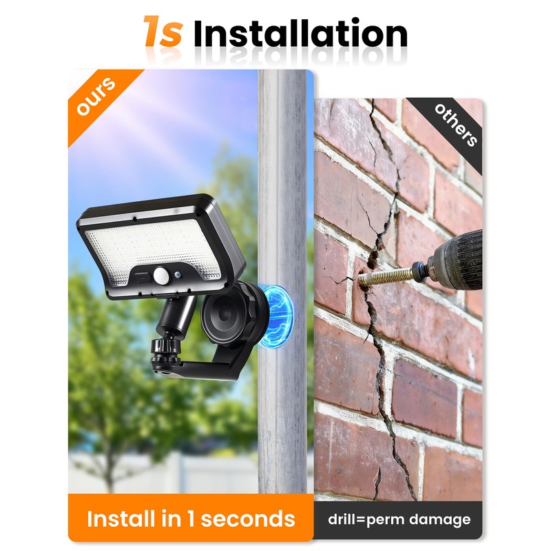 LIFENGSOLER Magnetic Solar Lights Outdoor with Motion Sensor, 92LEDs 600