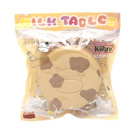 Kiibru Slow Rising Milk Tablet, Round Squeeze Food Toy, 4.7 inches (12 cm), Soft, Decompression Goods, Stress Reliever (Coffee Color)