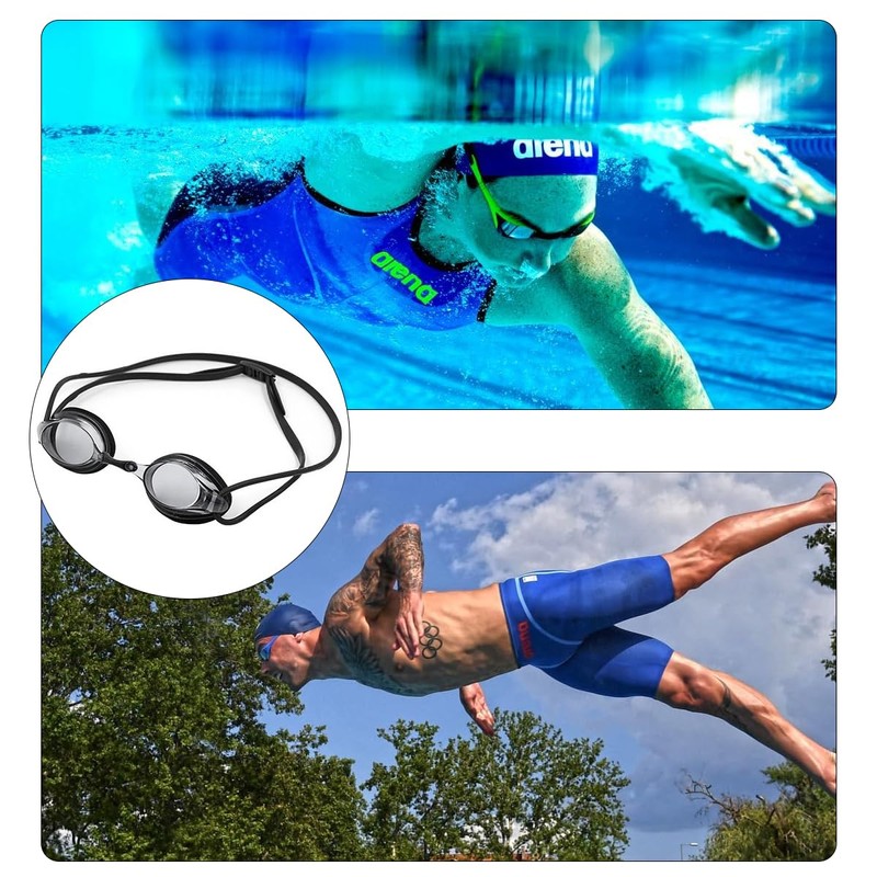 ieron Unisex Adult Swim Goggles (Black)