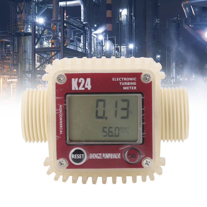 Digital Turbine Flow Meter 20BAR High Accuracy LCD Display G1