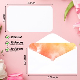 PATIKIL 150 Sets Pure Cotton Watercolor Cards 140lb/300 GSM Postcards Rounded Corners with Envelopes for Art Painting Creative Thank Notes, 4x6 Inch