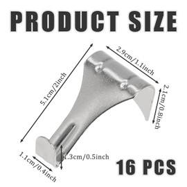 SYEYCW 16 Pcs Picture Rail Hooks, Metal Picture Rail Hooks Hangers, Silver Pictures Moulding Frame Hook Hangers, for Kitchen, Bedroom Art Exhibition Gallery and Office Hanging Photos Protect Walls