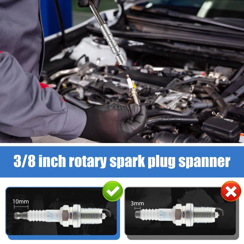Spark Plug Socket Removal Tool, 14mm & 16mm 360 Degree