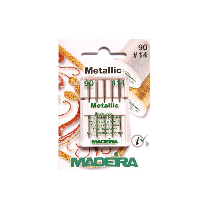 5 Madeira Embroidery Needles for Metallic Thread Flat Shank for
