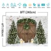Mocsicka Christmas Wood House Photography Backdrop Xmas Tree Snow Wreath