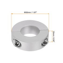 QUARKZMAN Double Split Shaft Collar for 25 mm Shaft Set Screw Clamping Collar 50 mm OD 15 mm Width for Plugs Position Holder Gears Machine Aid Industrial Anodizing Pack of 2