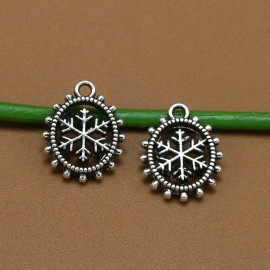 Unbranded 6 New Small SNOWFLAKE Charm Dark Antiqued Silver Alloy 12 x 15 mm FREE SHIPPING!