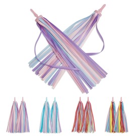 CycForge Children's Bicycle Fresh Carrier Pack of 2 - Safety Flags for Bicycle Handles, Easy to Install, Birthday Gift for Kids Purple