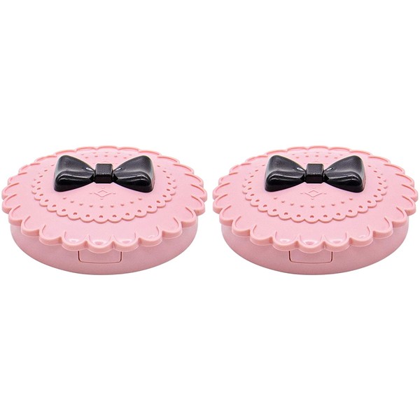 AUEAR, 2 Pack of Bow Eyelashes Case Plastic Eyelashes Case Pink Storage Eyelashes Box for Travel Women and Girls