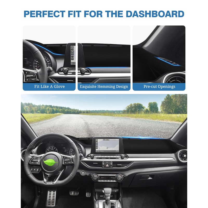 FIILINES - Funda para salpicadero para Kia Forte 2019-2024, protector