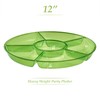 Plasticpro 6 Sectional Round Plastic Serving Tray/Platter (2, Green)