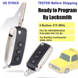 KEYECU for Bentley Continental GT GTC Flying Spur Smart Remote Key Fob 4 Button 315 MHz