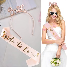 Amycute Hen Party Accessories Kit, Bride to Be Sash and Veil with Tiara, Bride to Be Sunglasses, Bride Tattoos, Hen Do Accessories for Bachelorette Bridal Shower Hen Night Party Wedding Decoration