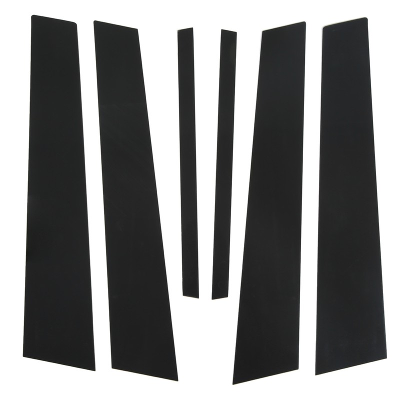 6PCS Door Window B C Pillar Cover Trim Glossy Black