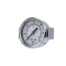 PIC Gauge 103D-254D 2.5" Dial, 0/60 psi Range, 1/4" Male NPT Connection Size, U-Clamp Panel Mount Dry Pressure Gauge with a Chrome Plated Steel Case, Brass Internals, Chrome Bezel and Plastic Lens