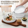 Herogo Pasta Bowls Set of 4, 34oz Stoneware Large Wide