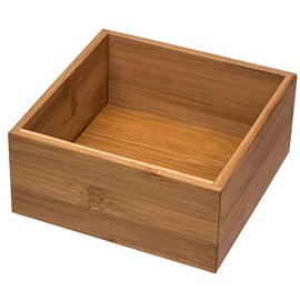 Natural Bamboo Cutlery Tray Kitchen Drawer Organizer Heavy Duty Sustainable Eco-Friendly (18x18x5cm)