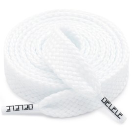 DELELE Flat Fat Shoe Laces: 5/8 Inches Wide White Athletic Shoelaces for Sneakers 2 Pair 63 inch