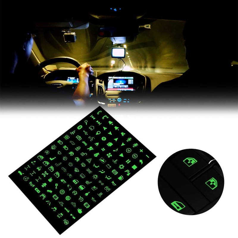 Multifunction Button Stickers, Luminous Car Sticker, Light Stickers, Automatic Decal