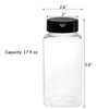 Tosnail 16 Pack 17 Fluid Oz Clear Plastic Spice Jars