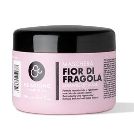 BRANDING COSMETICA Bio-Restrukturierungs- und Reparaturmaske Erdbeerblüten-Erdbeere für trockenes, sprödes und geschädigtes Haar 250 ml