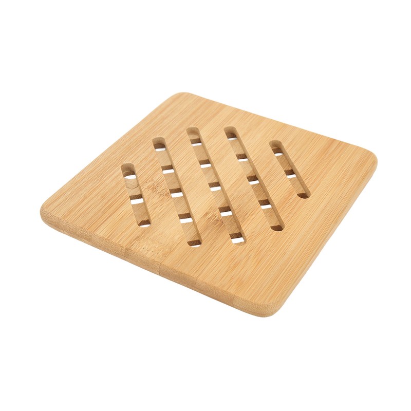 5 Pcs Bamboo Hot Pad Table Mat Bamboo Trivet Pot