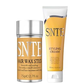 Samnyte Hair Wax Stick & Styling Cream Kit, Slick Back Hair Products for Women, Kids, Non-greasy Fly Away Stick for Hair, Hair Styling Accessories for