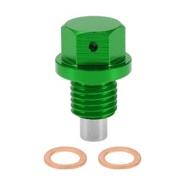 RATCHROLL 1 Set Universal Oil Drain Plug Anti Leakage Oil Pan Drain Bolt Screw Thread Repair with Gasket Magnetic Green Aluminum Alloy Copper M12x1.5