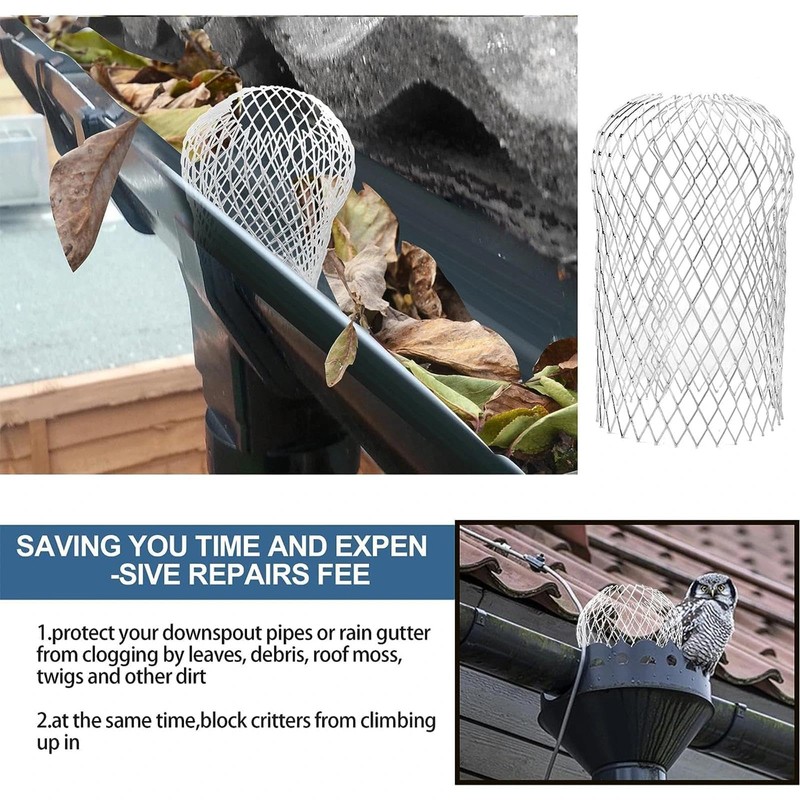 Aczyqws 4 Pcs Gutter Guards Aluminum Gutter Downspout Guard, Expandable