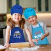 GROBRO7 4Pcs Kids Apron and Chef Hat Set Gift for
