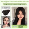 OLLAVO Hair Toppers for Women Real Human Hair, 360°3D Bangs