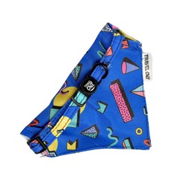 Travel Cat Bandana Collar - Adjustable With Buckle for Kitten, Puppy, Small Dog Outdoor Walking - Cute Clothes Accessories and Supplies for Indoor Cats (90's)