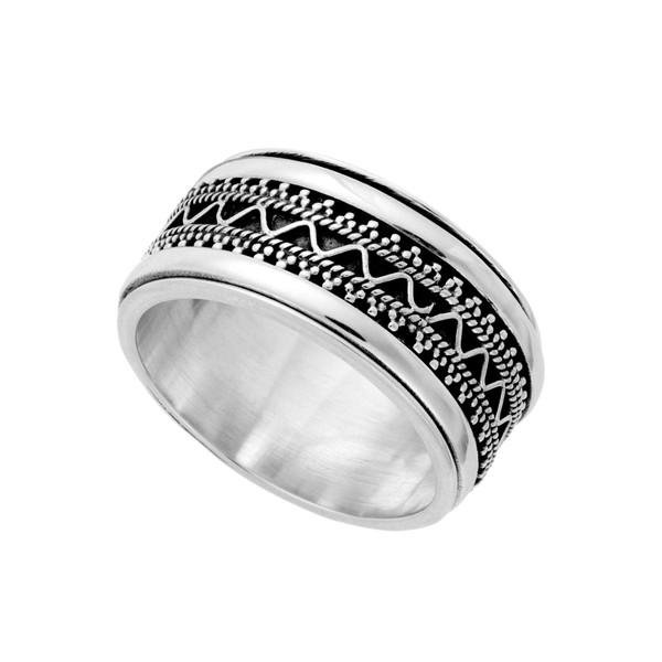 81stgeneration Men's Women's .925 Sterling Silver Oxidized Chunky Intricate Boho