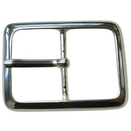 BELTINGER Double Belt Buckle 4.0 cm | Buckle Interchangeable Buckle Belt Buckle 40 mm Solid | Pin Buckle | Interchangeable Belt up to 4 cm, Silver, matte