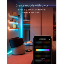 Twinkly Dots – App-Controlled Flexible LED Light String with 60 RGB (16 Million Colors) LEDs. 10 feet. Black Wire. USB-Powered. Indoor Smart Home Lighting Decoration