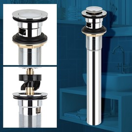 D-Automatic Pop-up Over Detachable Wash Basin Drain Trap Bathroom Odor Drain Part Replacement D-Automatic Pop-up Over detachable