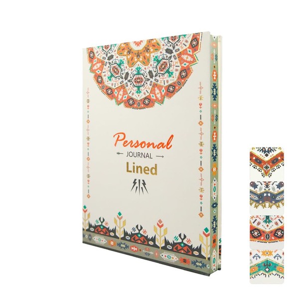 Navkejon Personal Journal for Women Men, Bohemian Printed Edge Notebook