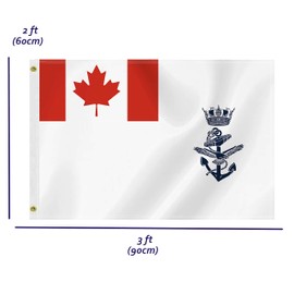 2×3 FT Canada Naval Ensign Flag, Medium 60×90 CM Canadian Navy Force 100D Canada Military Outdoor Banner,Doube Side Printing Canadian Decor For Patio Garden With Brass Gromment