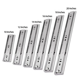 Stainless Steel Soft Close Drawer Slides, Full Extension Side Mount, Heavy Duty Ball Bearing, 45kg Load,size: 18in(450mm), color: soft close-light gray