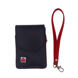 Miyoo Mini Plus v2 v3 v4 Real Genuine Leather Case - Uno Bridge Poker Playing Card Single Deck Holder (for Miyoo Mini Black Red)